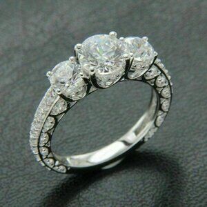 💎925 Silver Plated Round Cut CZ Eternity Ring for Women, MARR9412